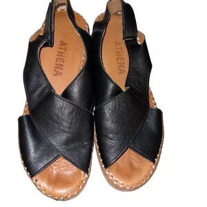 Ethan Valdes Womens Sandal Size 38 Black Pacific Leather
